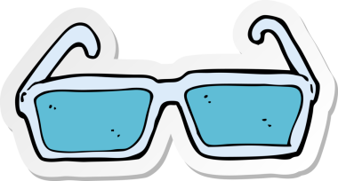 Bir insan tarafından çizilmiş bir çizgi film gözlüğünün çıkartması.