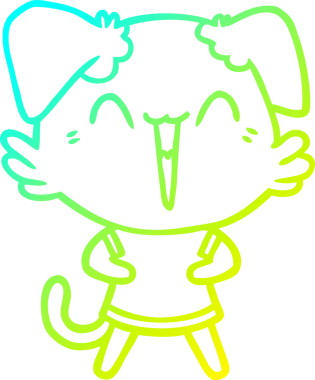 Bir insan tarafından çizilmiş küçük mutlu bir köpek çizgi filmi.