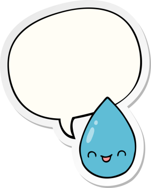 bir insan tarafından çizilmiş baloncuk çıkartmalı tatlı yağmur damlası.