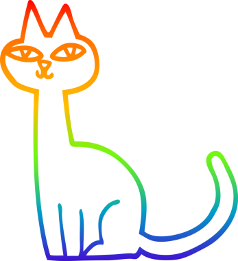 gökkuşağı gradyanı çizimi bir insan tarafından çizilmiş çizgi film kedisi