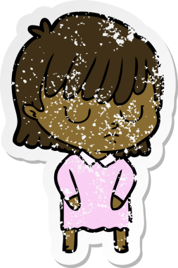 Bir insan tarafından çizilmiş karikatür bir kadının sıkıntılı çıkartması.