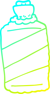 Bir insan tarafından çizilen sıcak su şişesinin soğuk gradyan çizgisi