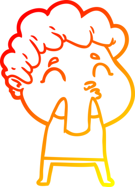 Bir insan tarafından çizilen çizgi film karakterinin sıcak çizgi çizimi