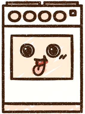 Bir insan tarafından çizilmiş elektrikli fırın tebeşiri.