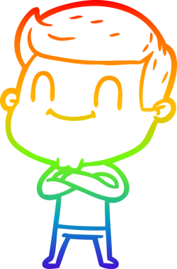 Bir insan tarafından çizilmiş gökkuşağı gradyan çizgi çizimi.