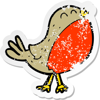 Bir insan tarafından çizilmiş bir karikatürün gerilimli retro etiketi.