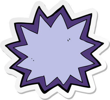 Bir insan tarafından çizilmiş bir çizgi film patlamasının çıkartması.