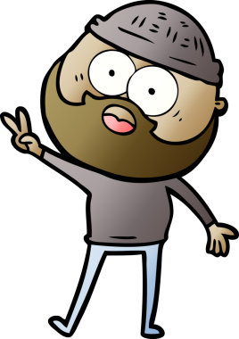 Bir insan tarafından çizilmiş sakallı bir adam.