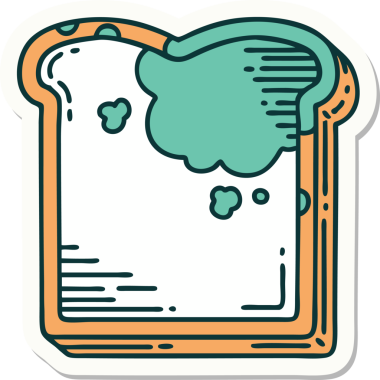 Bir insan tarafından çizilmiş geleneksel küflü ekmek stili dövme çıkartması.