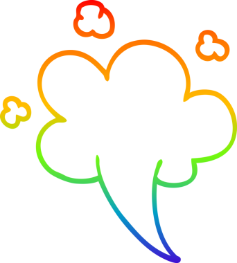 Bir insan tarafından çizilmiş gökkuşağı gradyanı çizimi