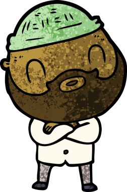 Bir insan tarafından çizilmiş sakallı bir adam.