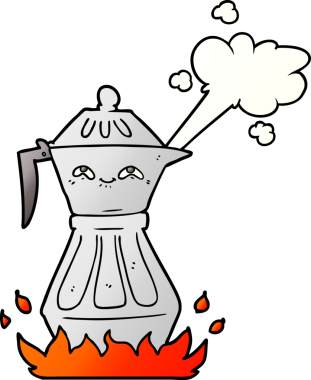 Bir insan tarafından çizilmiş kahve demliği.