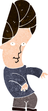 Bir insan tarafından çizilmiş tasasız bir çizgi film adamı.