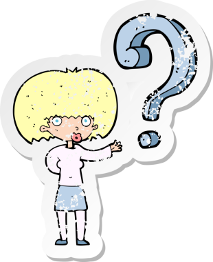 Bir insan tarafından çizilmiş bir karikatür kadının gerilimli çıkartması.