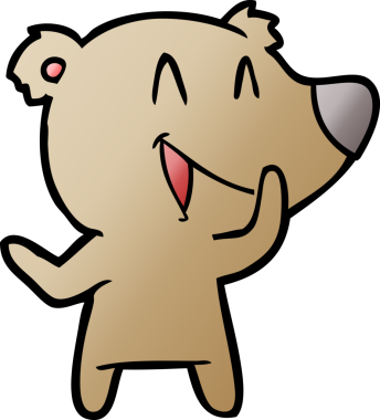 Bir insan tarafından çizilmiş gülen ayı çizgi filmi.