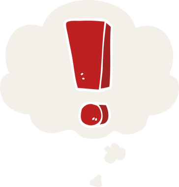 insan tarafından çizilmiş düşünce baloncuklu çizgi film ünlem işareti