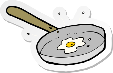 Bir insan tarafından çizilmiş karikatür yumurta etiketi.