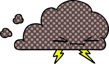Bir insanın çizdiği huysuz şimşek bulutunun serbest çizimi.