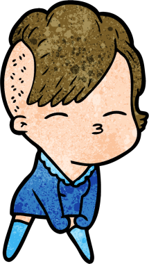 Bir insan tarafından çizilmiş şaşı çizgi film kızı.