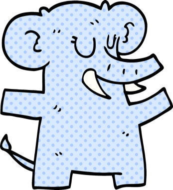 Bir insan tarafından çizilmiş karalama fili dansı