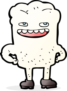 Bir insan tarafından çizilmiş çizgi film dişi.