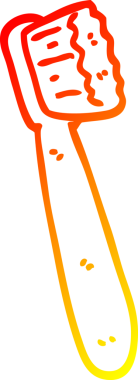 Bir insan tarafından çizilmiş bir diş fırçasının sıcak çizgi çizimi