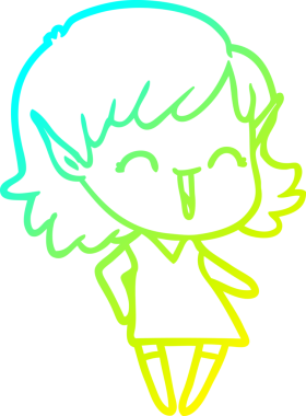 Bir insan tarafından çizilmiş soğuk gradyan çizgi çizimi.