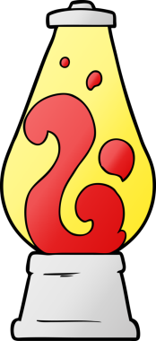 Bir insan tarafından çizilmiş retro lav lambası.