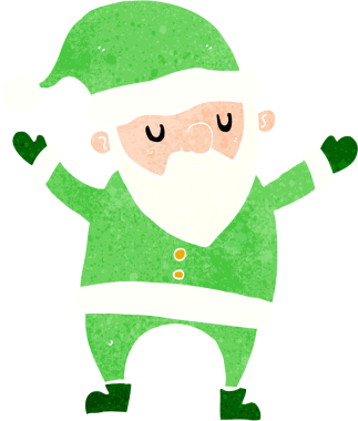 Bir insan tarafından çizilmiş dans eden noel baba.