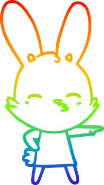 gökkuşağı gradyan çizimi bir insan tarafından çizilmiş meraklı tavşan çizgi filmi