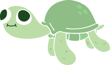 Bir insan tarafından çizilmiş garip bir karikatür kaplumbağa.