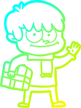 Bir insan tarafından çizilmiş mutlu bir çizgi film karakteri çizimi.