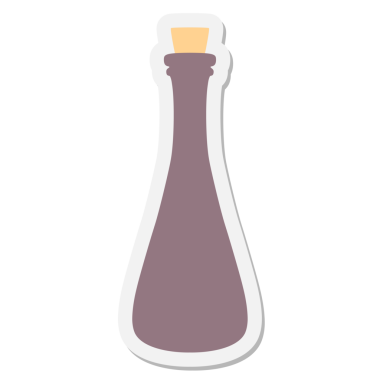 Bir insan tarafından çizilmiş sihirli iksir etiketi.