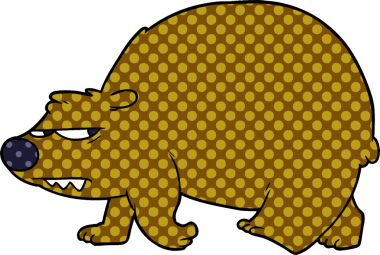 Bir insan tarafından çizilmiş kızgın ayı çizgi filmi.