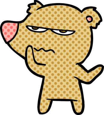 Bir insan tarafından çizilmiş kızgın ayı çizgi filmi.