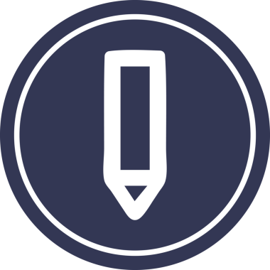 Bir insan tarafından çizilmiş basit dairesel kalem simgesi