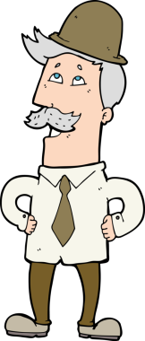 Bir insan tarafından çizilmiş yaşlı adam çizgi filmi.