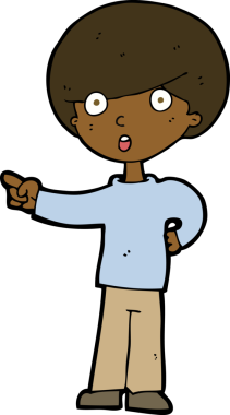 Bir insan tarafından çizilmiş çizgi film çocuğu.