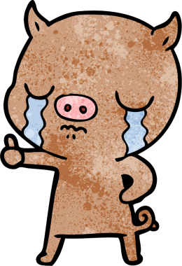 Bir insan tarafından çizilmiş domuz ağlaması.