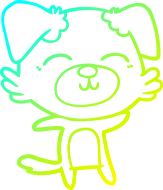 Bir insan tarafından çizilen çizgi film köpeğinin soğuk gradyan çizgisi.