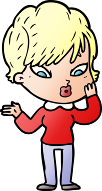 Bir insan tarafından çizilmiş karikatür kadın.