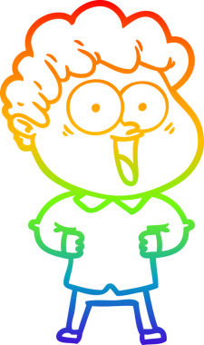 Bir insan tarafından çizilmiş mutlu bir adamın çizgi çizimi.