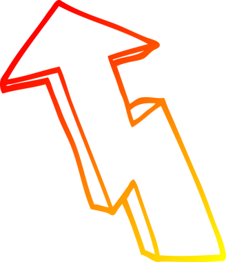 Bir insan tarafından çizilen çizgi film büyüme okunun sıcak gradyan çizimi