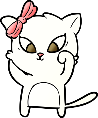 Bir insan tarafından çizilmiş çizgi film kedisi.