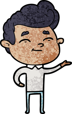 Bir insan tarafından çizilmiş mutlu çizgi film adamı.