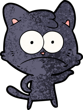 bir insan tarafından çizilmiş sinirli bir kedi.