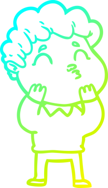 Bir insan tarafından çizilmiş soğuk çizgi film karakteri çizimi.