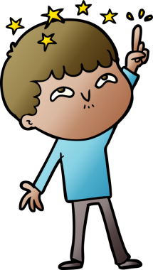 çizgi film bir insan tarafından çizilmiş hayret verici çocuk.