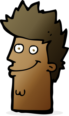 Bir insan tarafından çizilmiş mutlu adam yüzü.