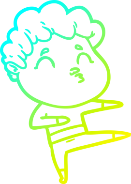 Bir insan tarafından çizilmiş soğuk çizgi film karakteri çizimi.